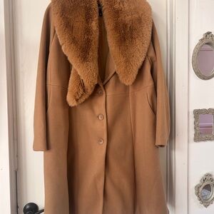 Torrid Camel Coat with Faux Fur Collar